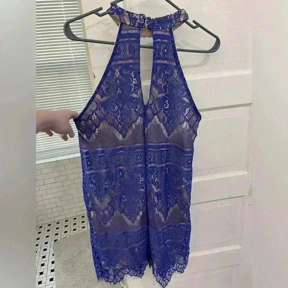 blue‎ lace fancy dress size medium - Picture 3 of 7